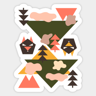 Wolf Nature Geometric Pattern Sticker